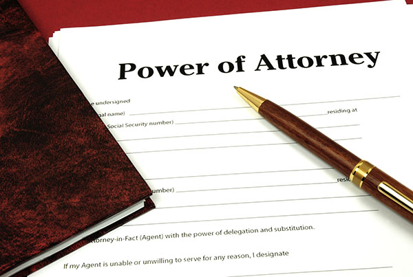 A form that says Power of Attorney at the top